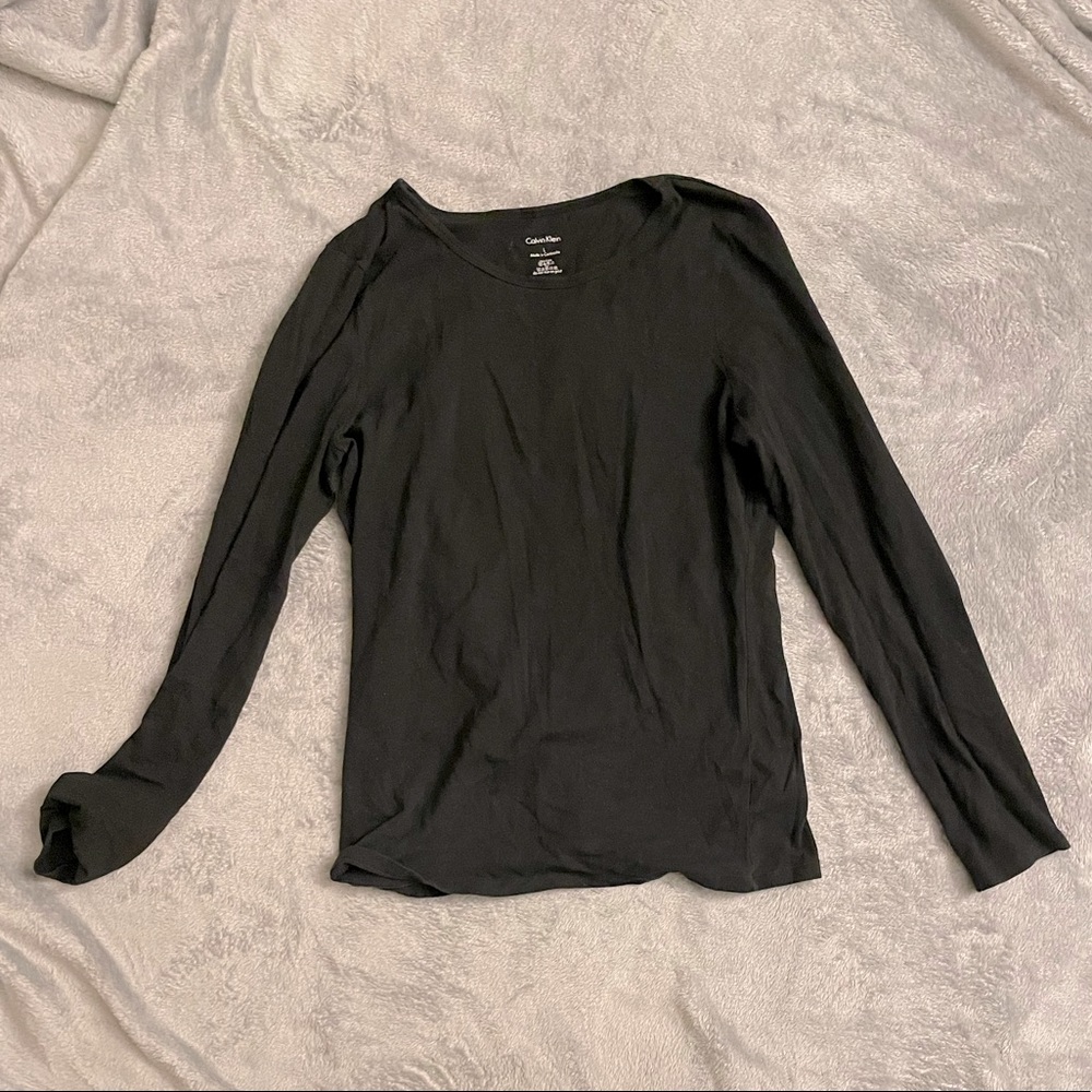 calvin klein black long sleeve tee